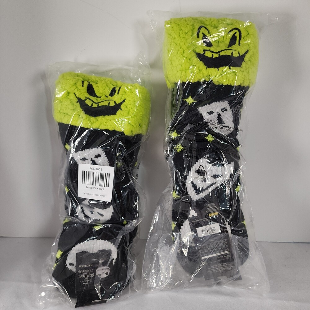 Disney Nightmare Before Christmas Oogie Boogie Slipper Socks Crew Shoe 5-10 NWT